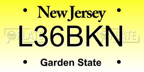 L36BKN New Jersey License Plate