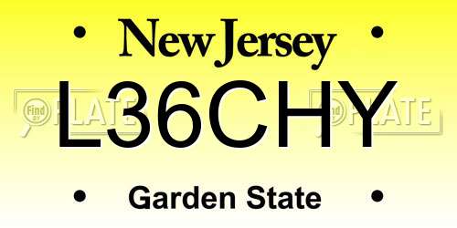 L36CHY New Jersey License Plate