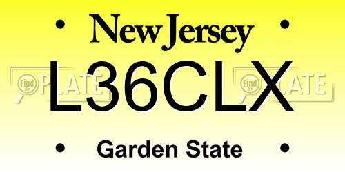 L36CLX New Jersey License Plate