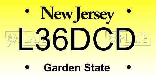 L36DCD New Jersey License Plate