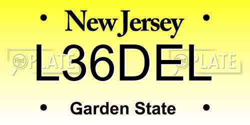 L36DEL New Jersey License Plate