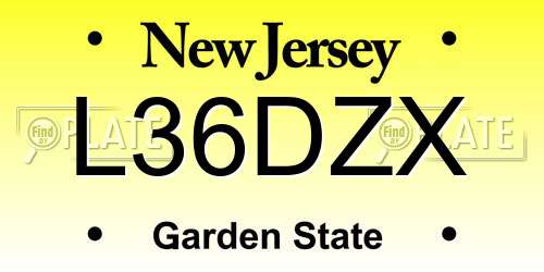 L36DZX New Jersey License Plate