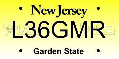 L36GMR New Jersey License Plate