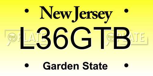 L36GTB New Jersey License Plate