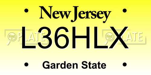 L36HLX New Jersey License Plate