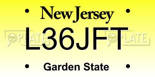 L36JFT New Jersey License Plate