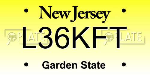 L36KFT New Jersey License Plate