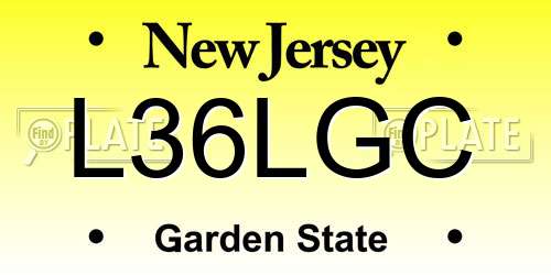 L36LGC New Jersey License Plate