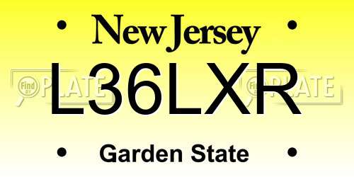 L36LXR New Jersey License Plate