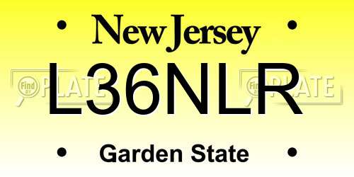 L36NLR New Jersey License Plate