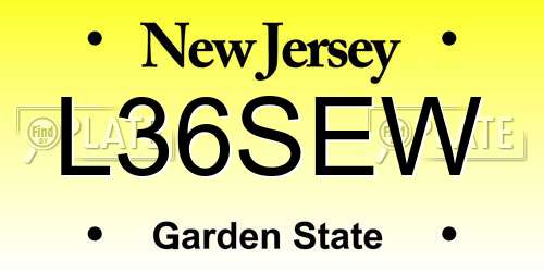 L36SEW New Jersey License Plate