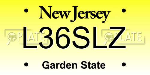 L36SLZ New Jersey License Plate