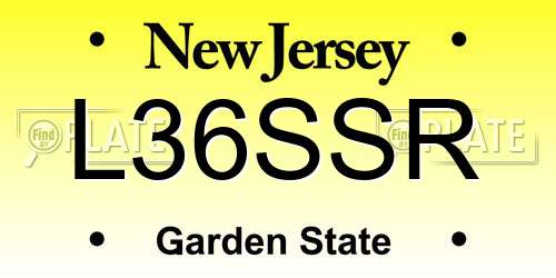L36SSR New Jersey License Plate