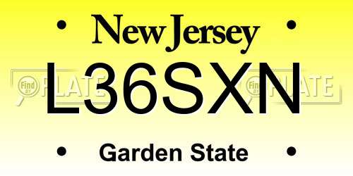 L36SXN New Jersey License Plate