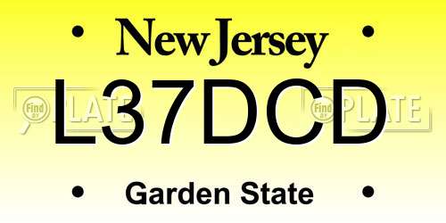 L37DCD New Jersey License Plate