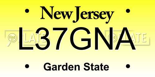L37GNA New Jersey License Plate