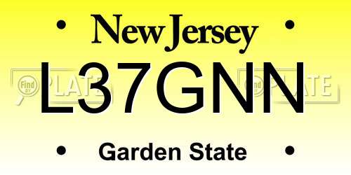 L37GNN New Jersey License Plate