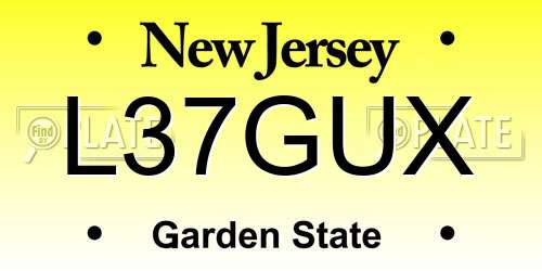 L37GUX New Jersey License Plate