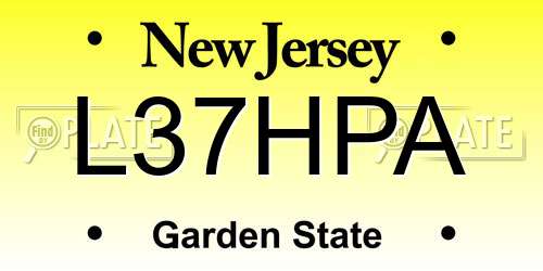 L37HPA New Jersey License Plate
