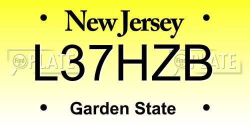 L37HZB New Jersey License Plate