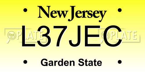 L37JEC New Jersey License Plate