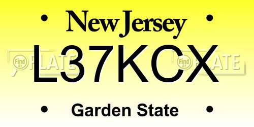 L37KCX New Jersey License Plate
