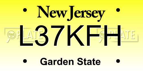 L37KFH New Jersey License Plate