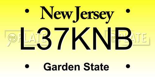 L37KNB New Jersey License Plate