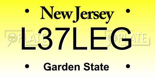 L37LEG New Jersey License Plate