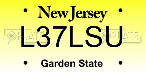 L37LSU New Jersey License Plate
