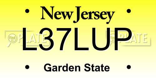 L37LUP New Jersey License Plate