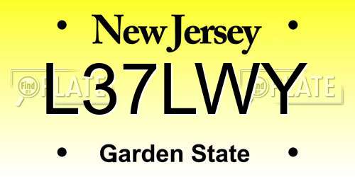L37LWY New Jersey License Plate