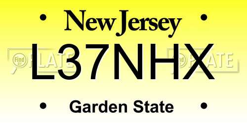 L37NHX New Jersey License Plate