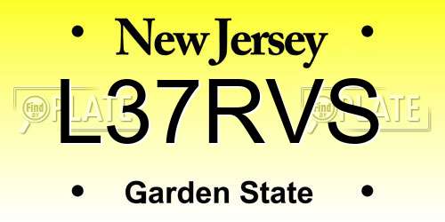 L37RVS New Jersey License Plate
