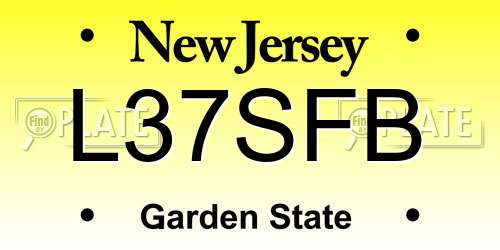 L37SFB New Jersey License Plate