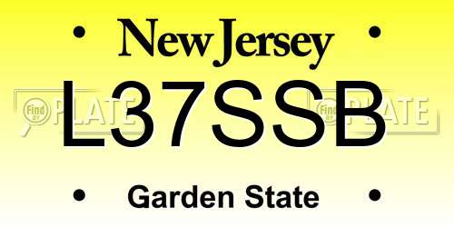 L37SSB New Jersey License Plate