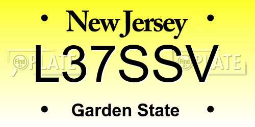 L37SSV New Jersey License Plate