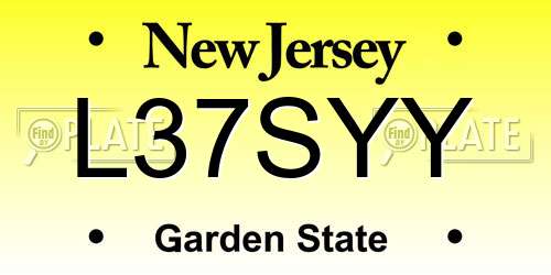 L37SYY New Jersey License Plate