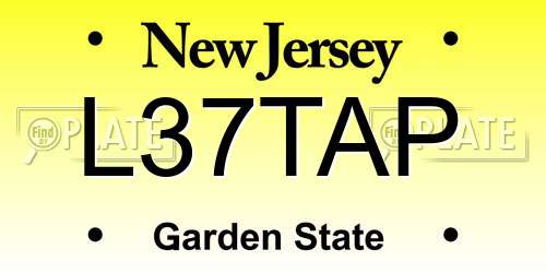 L37TAP New Jersey License Plate