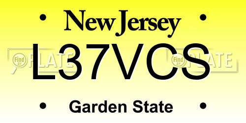 L37VCS New Jersey License Plate