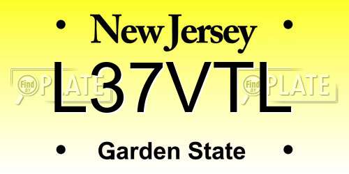 L37VTL New Jersey License Plate