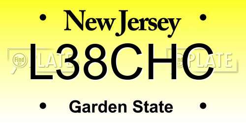 L38CHC New Jersey License Plate