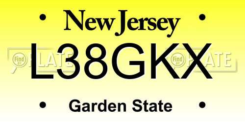 L38GKX New Jersey License Plate