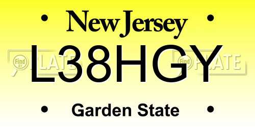 L38HGY New Jersey License Plate