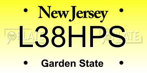 L38HPS New Jersey License Plate