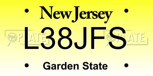 L38JFS New Jersey License Plate