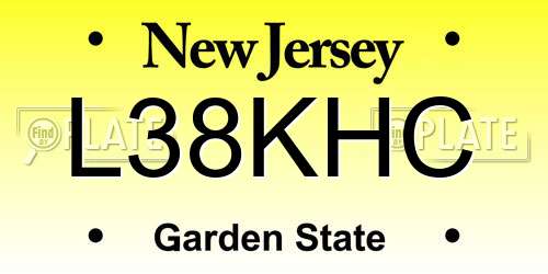 L38KHC New Jersey License Plate