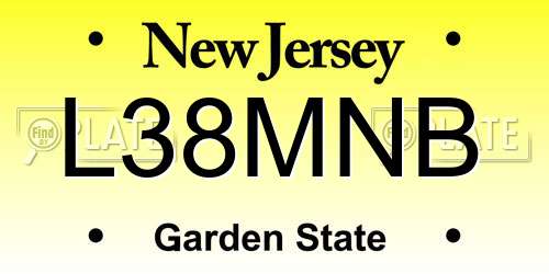 L38MNB New Jersey License Plate