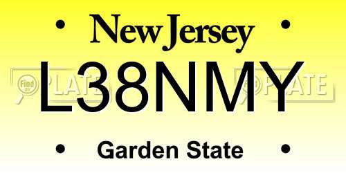 L38NMY New Jersey License Plate