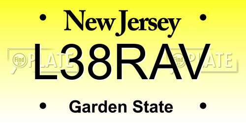 L38RAV New Jersey License Plate
